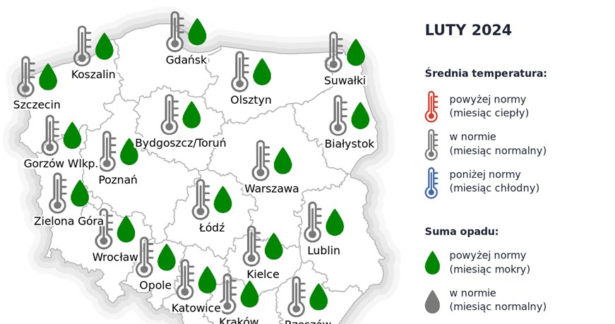 Luty ma być miesiącem z typowymi dla tego okresu opadami i temperaturą w całym kraju /IMGW /
