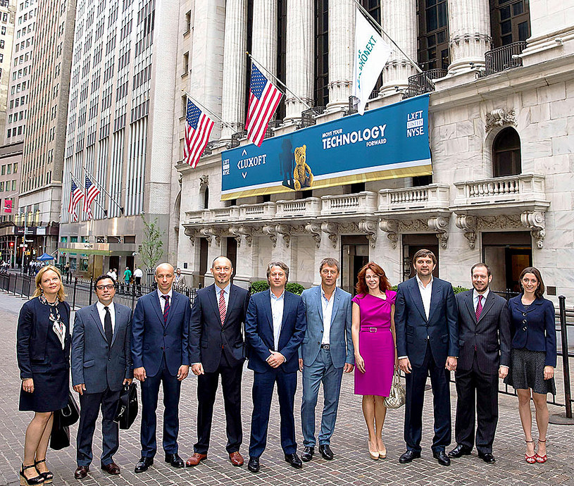 Luxoft jest spółką notowaną na NYSE. Zdjęcie z debiutu na nowojorskim parkiecie /&nbsp