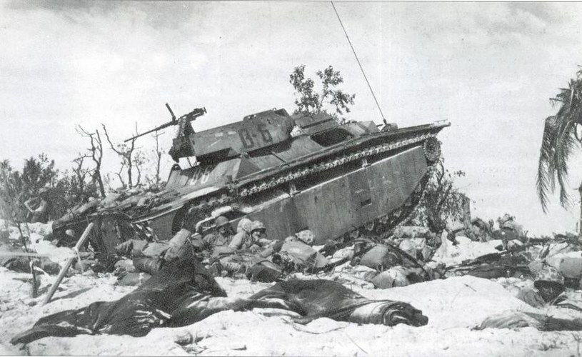 LVT-4 osłania atakującą Piechotę Morską na Pelieliu /Wikimedia Commons /INTERIA.PL/materiały prasowe