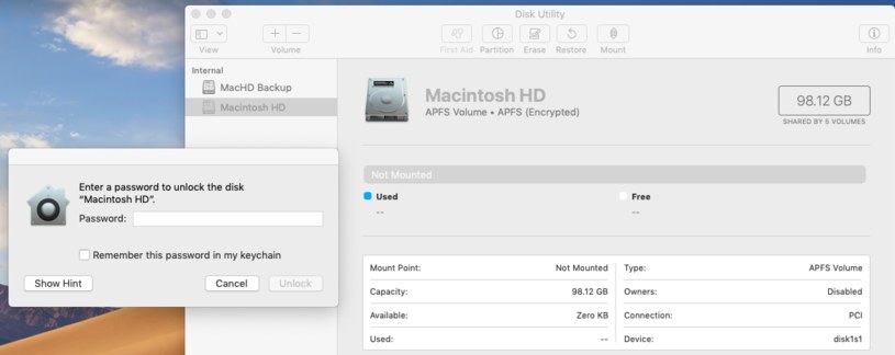 Mac posiada wbudowaną opcję nadawania hasła z poziomu Narzędzia dyskowego /materiały prasowe