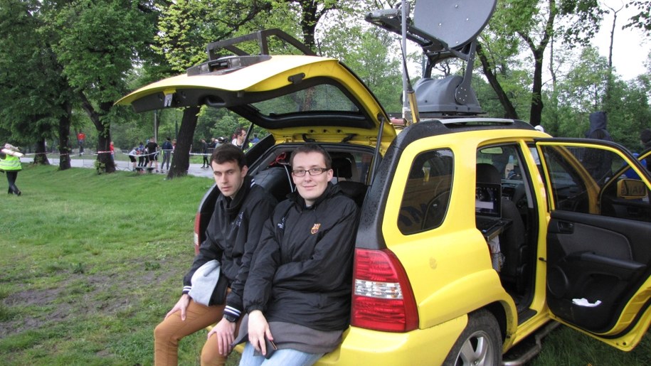 Maciej Jermakow i Kacper Merk relacjonują biegowe zmagania w Faktach RMF FM /Jacek Skóra, RMF FM /RMF FM