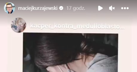 Maciej Kurzajewski apeluje o pomoc dla Kacperka https://www.instagram.com/maciejkurzajewski/ /Instagram