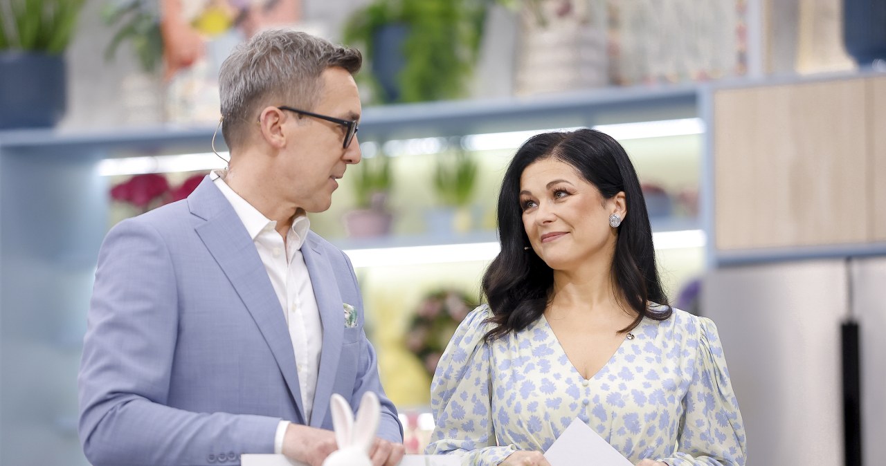 Maciej Kurzajewski i Katarzyna Cichopek w studiu "halo tu polsat" /AKPA