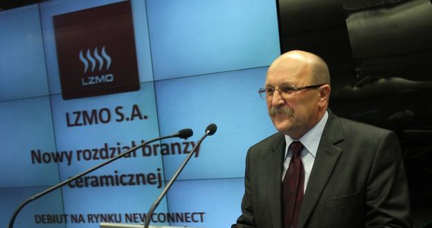 Maciej Marchwicki, prezes LZMO,w  czasie debiutu na NewConnect /PAP