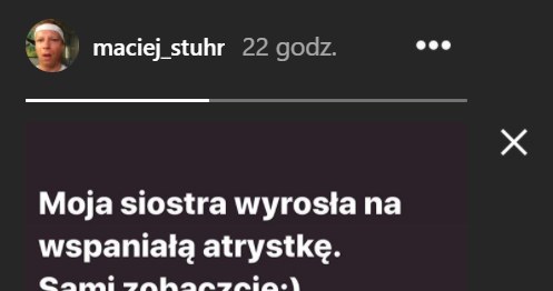 Maciej Stuhr pochwalił się na InstaStory dziełem swojej siostry Marianny /Instagram/maciej_stuhr /Instagram