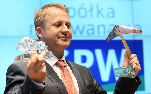 Maciej Wieczorek, prezes Mabionu, w czasie debiutu na rynku głównym GPW /PAP