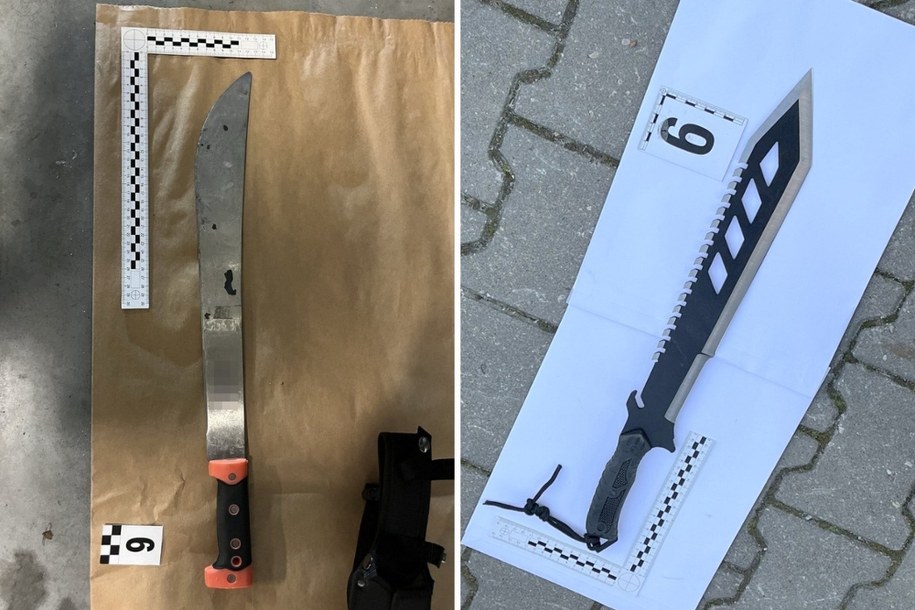 Maczety zabezpieczone przy zatrzymanych /Policja