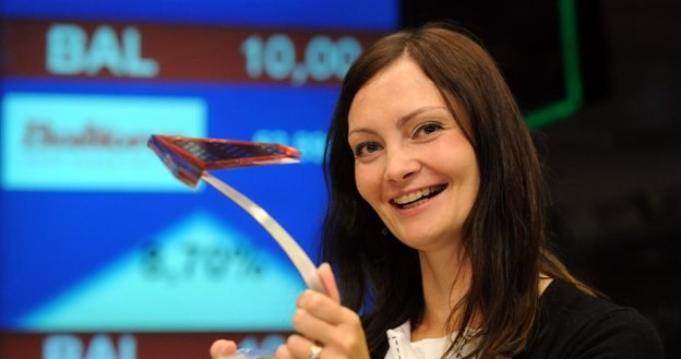 Magda Grzybowska, prezes Baltony, w czasie debiutu na NewConnect /PAP