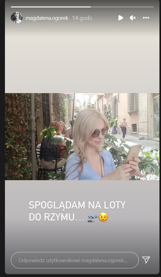 Magda Ogórek nie stawiła się w sądzie. "Spogląda na loty do Rzymu" /Instagram
