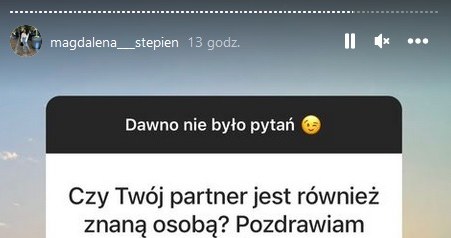 Magda Stępień o swoim partnerze /www.instagram.com/magdalena___stepien /Instagram