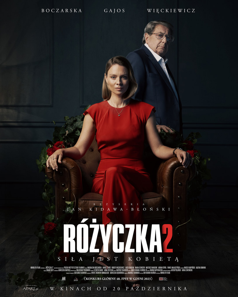 Magdalena Boczarska i Janusz Gajos na plakacie filmu "Różyczka 2" /Monolith Films /materiały prasowe