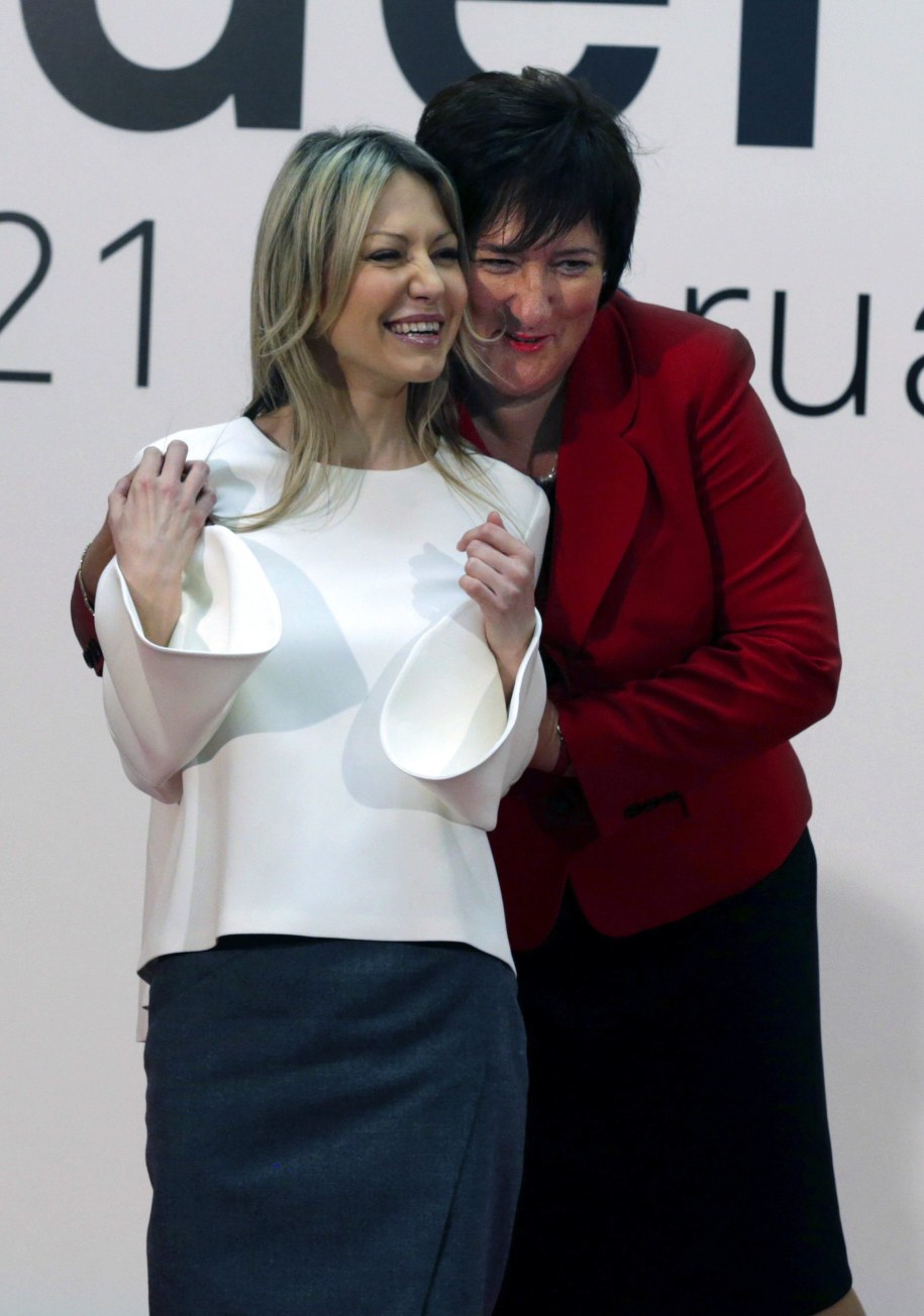 Magdalena Ogórek i Zita Gurmai /Angel Diaz /PAP/EPA