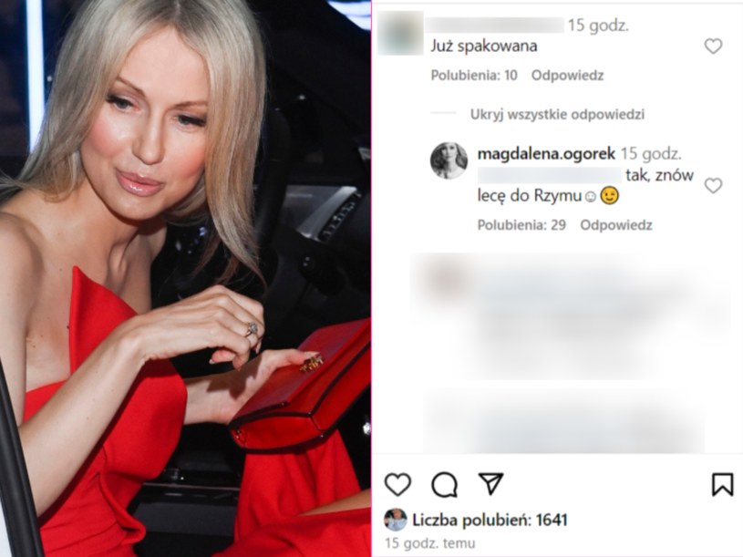 Magdalena Ogórek odpowiedziała komentatorce na Instagramie /Instagram @magdalena.ogorek /AKPA