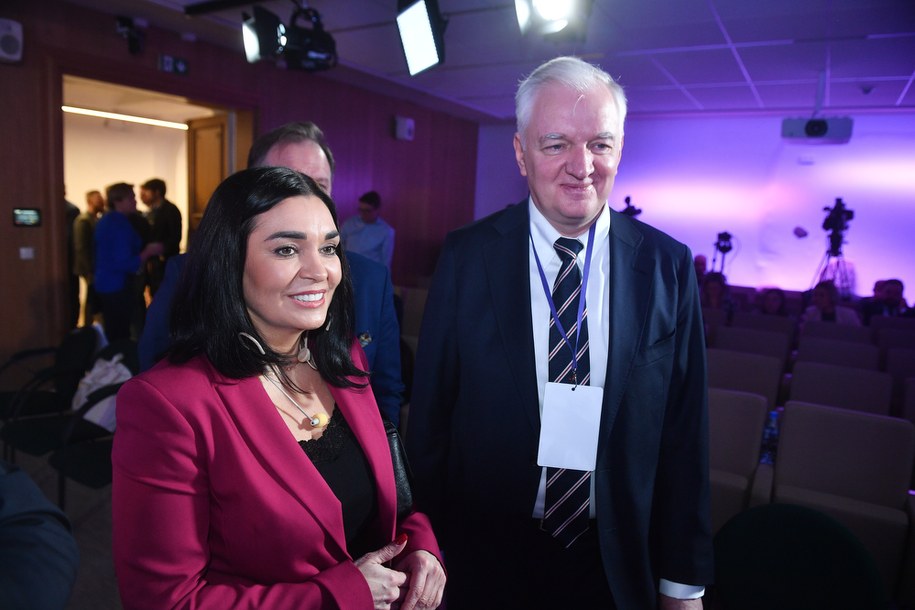 Magdalena Sroka i Jarosław Gowin /Radek Pietruszka /PAP