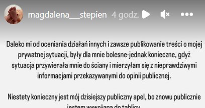 Magdalena Stępień odpowiada Jakubowi Rzeźniczakowi https://www.instagram.com/magdalena___stepien/ /Instagram