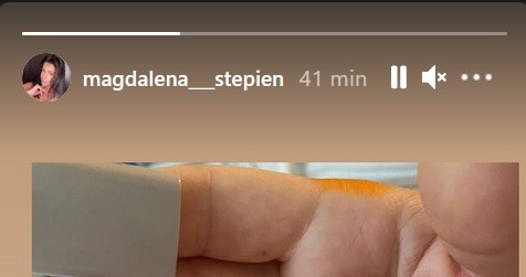 Magdalena Stępień poinformowała o narodzinach synka /Screen z instastory www.instagram.com/magdalena___stepien /Instagram