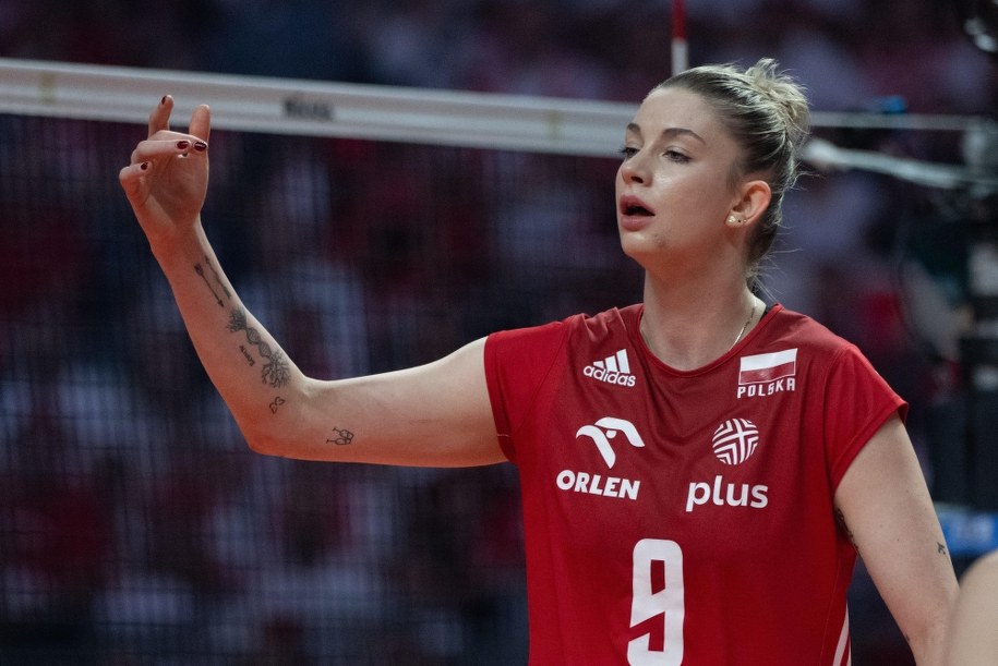 Magdalena Stysiak w trakcie meczu reprezentacji /Grzegorz Michałowski /PAP