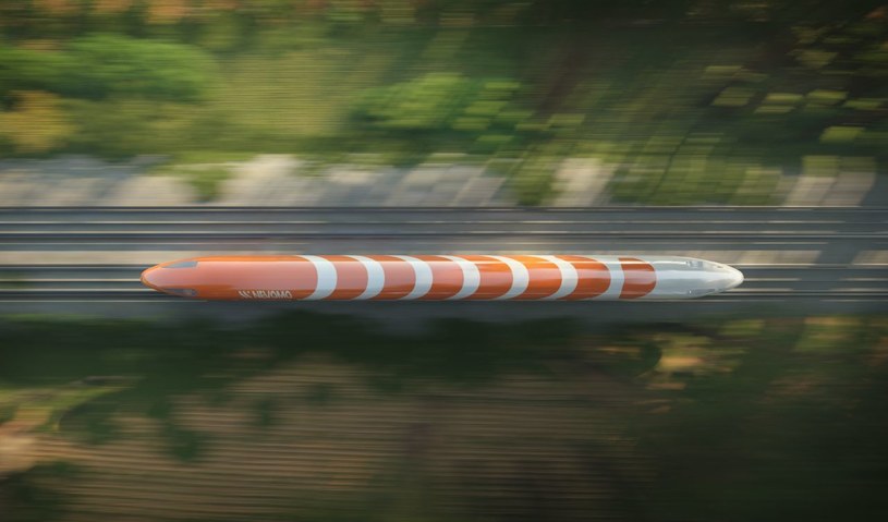 MagRail ma rozpędzić się na torach do prędkości 550 km/h / grafika: Nevomo /domena publiczna