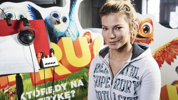 Maja Bohosiewicz na planie dubbingu do polskiej wersji animacji "Fru!" /materiały dystrybutora