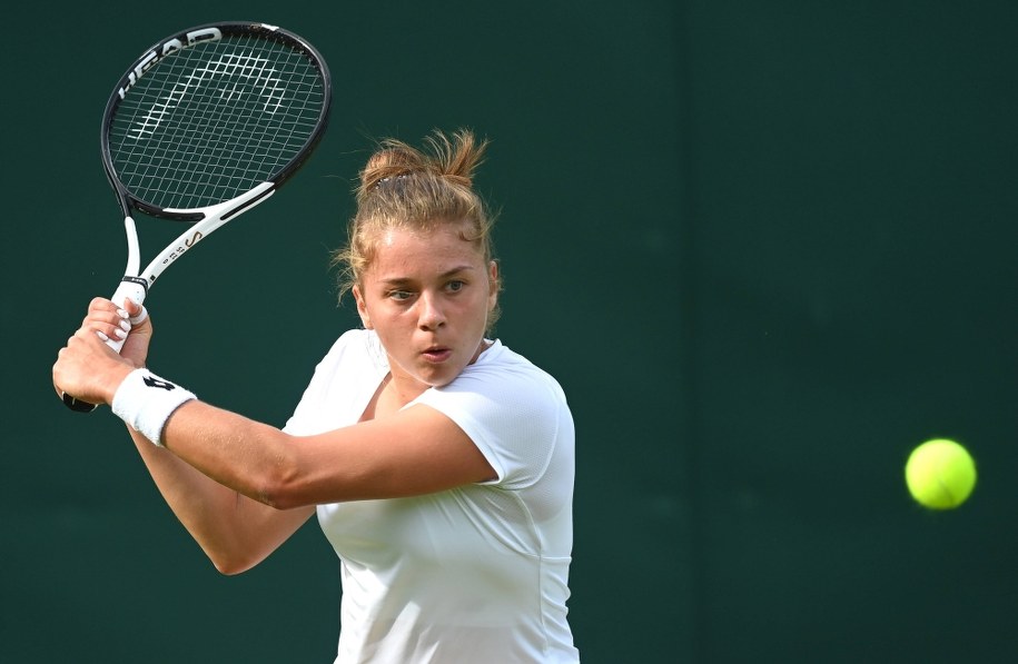 Maja Chwalińska na Wimbledonie /ANDY RAIN /PAP/EPA