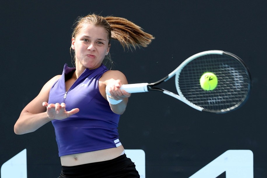 Maja Chwalińska podczas pierwszej rundy Australian Open /PAP/Marcin Cholewiński /PAP/EPA