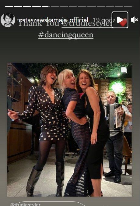 Maja Ostaszewska, Małgorzata Szumowska i Trudie Styler na urodzinach Stinga /@ostaszewskamaja_official /Instagram