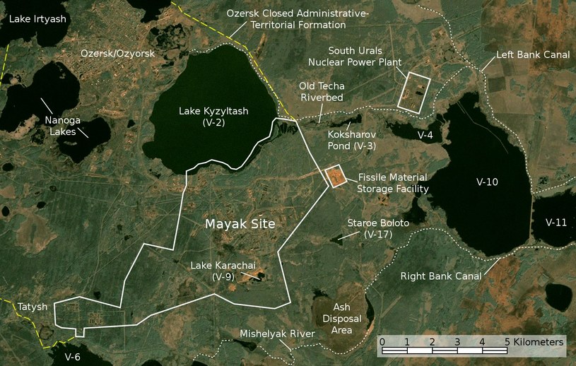 Majak - mapa satelitarna /Wikipedia /materiały prasowe