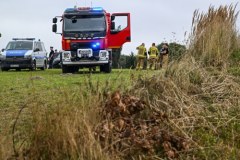 Majdan-Sielec. Służby na miejscu upadku drona