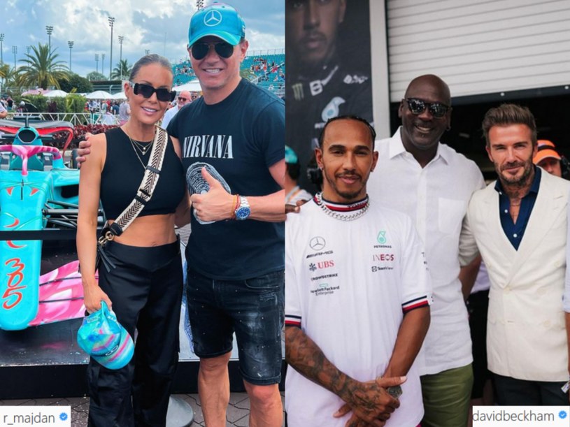 Majdanowie i Beckhamowie chwalili się wizytą na wyścigach F1 na Insatgramie /Instagram