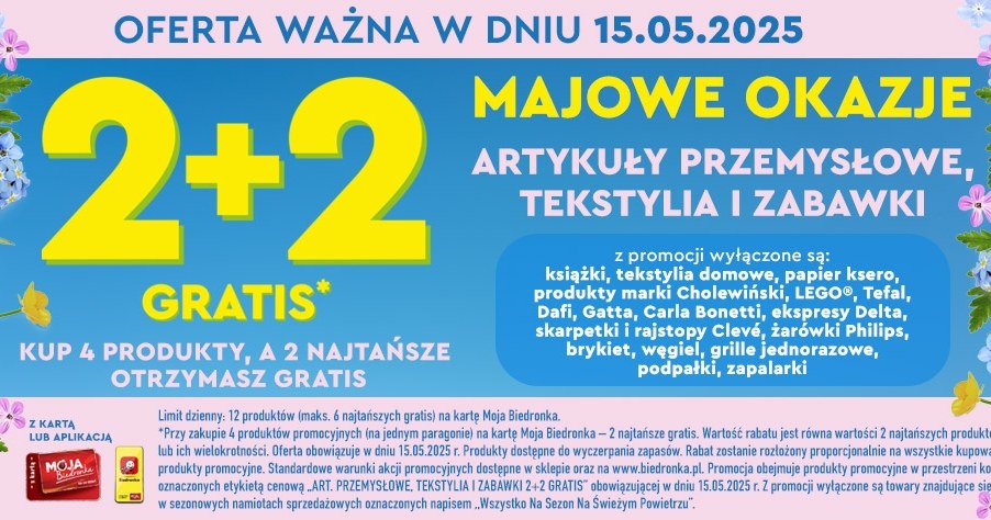 Majowa promocja 2+2 gratis w Biedronce /Biedronka