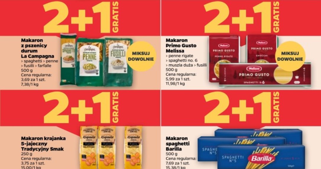 Makaron w promocji 2+1 w Netto /Netto /INTERIA.PL