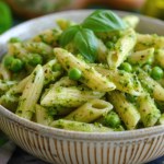 dania z makaronu Makaron z obłędnie pysznym groszkowym pesto. Pomysł na sycący obiad lub kolację