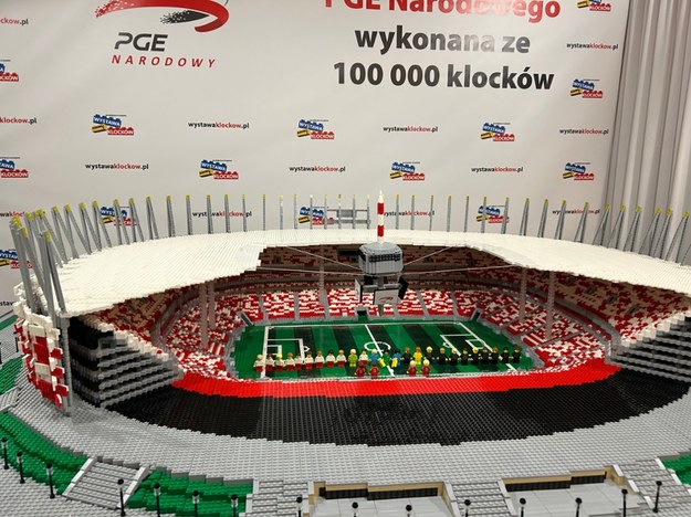 Makieta Stadionu Narodowego z klocków Lego /Michał Dobrołowicz /RMF FM