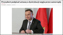 Maksymalne ceny węgla i prądu. Prezydent podpisał ustawy