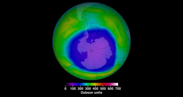 Maksymalny zasięg dziury ozonowej w 2015 roku. /NASA Goddard Space Flight Center /Materiały prasowe