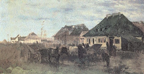 Maksymilian Gierymski, Wiosna w małym miasteczku, 1872 r. /Encyklopedia Internautica