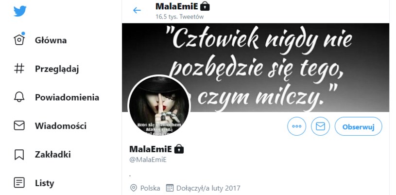 "Mała Emi" na Twitterze /Twitter