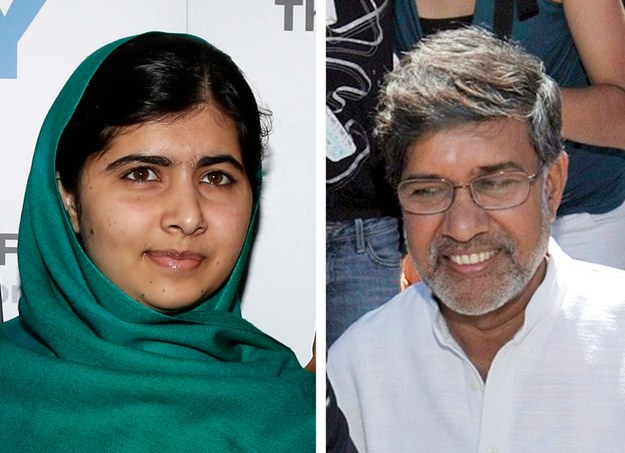 Malala Yousafzai i Kailash Satyarthi - laureaci Pokojowej Nagrody Nobla /JASON SZENES (PAP/EPA) /PAP/EPA