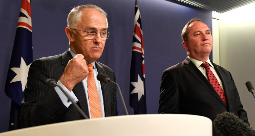 Malcolm Turnbull (z lewej) i Barnaby Joyce /AFP