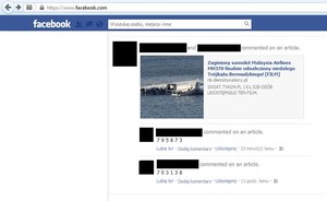 Malezyjski Boeing odnaleziony - kolejne oszustwo na Facebooku