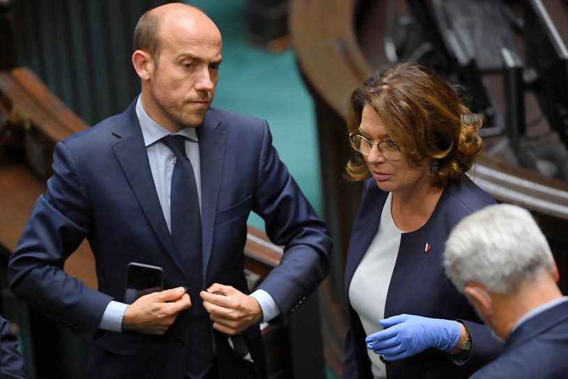Małgorzata Kidawa-Błońska i Borys Budka na sali obrad Sejmu / 	Radek Pietruszka   /PAP