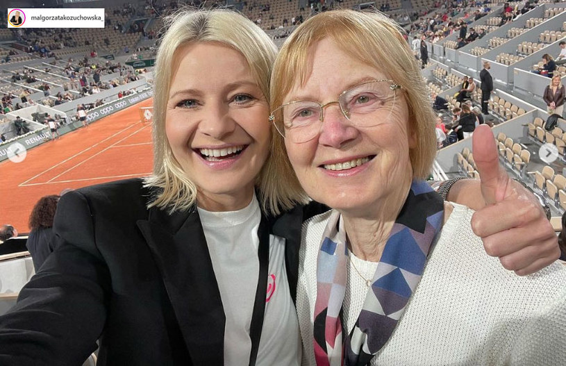 Małgorzata Kożuchowska z mamą w Paryżu na kortach Roland Garros /materiały prasowe