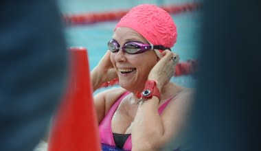 Małgorzata Potocka podczas mistrzostw aktorów w pływaniu!