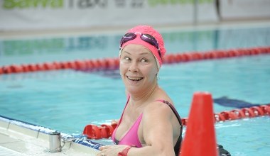 Małgorzata Potocka podczas mistrzostw aktorów w pływaniu!