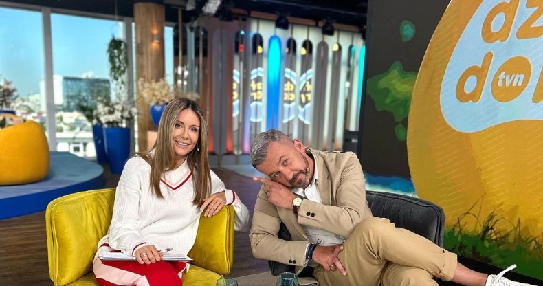 Małgorzata Rozenek-Majdan i Krzysztof Skórzyński na planie programu "Dzień Dobry TVN" (screen z Instagrama) /materiały prasowe