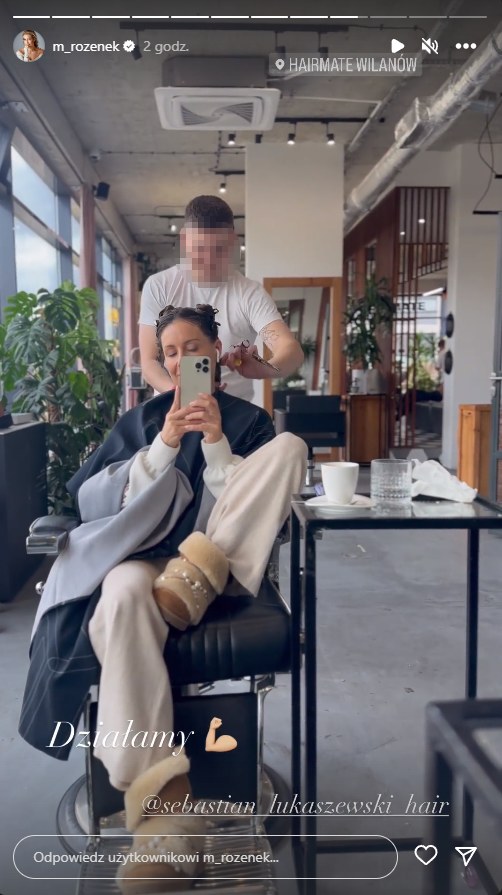 Małgorzata Rozenek u fryzjera - screen z Instastory @m_rozenek /screen z Instastory @m_rozenek /Instagram