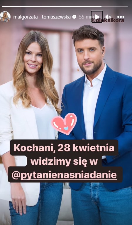 Małgorzata Tomaszewska, Aleksander Sikora /www.instagram.com/malgorzata__tomaszewska/ /Instagram