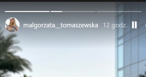 Małgorzata Tomaszewska: www.instagram.com/malgorzata__tomaszewska/ /Screen z InstaStory  /Instagram