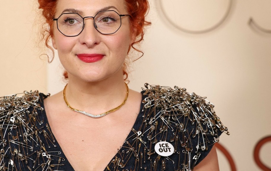 Małgorzata Turzańska z przypinką "ICE out" /ANGELA WEISS/AFP /East News