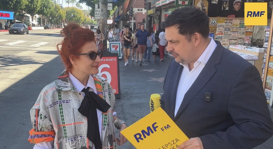 Małgosia Turzańska w rozmowie z korespondentem RMF FM Pawełem Żuchowskim przed galą Oscarów /Paweł Żuchowski /RMF FM